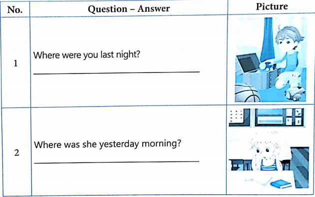 Bài tập ngữ pháp tiếng Anh lớp 4 Unit 10 Where were you yesterday?