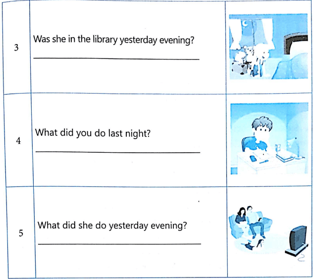 Bài tập ngữ pháp tiếng Anh lớp 4 Unit 10 Where were you yesterday?