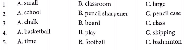 Bài tập từ vựng tiếng Anh lớp 3 Unit 10 What do you do at break time?