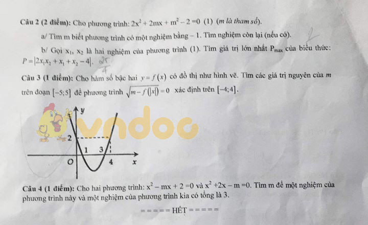 Đề thi học kì 1 lớp 10 môn Toán Trường THPT Dĩ An năm học 2019 - 2020