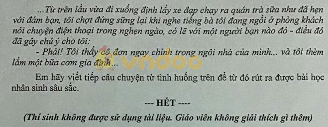 Đề thi học kì 1 lớp 9 môn Ngữ văn Phòng GD&ĐT Quận 7 năm học 2019 - 2020