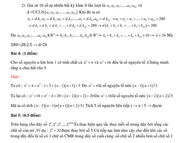 Đề thi học kì 1 môn Toán lớp 6
