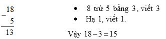 Lý thuyết Toán lớp 1: Phép trừ dạng 17 - 3