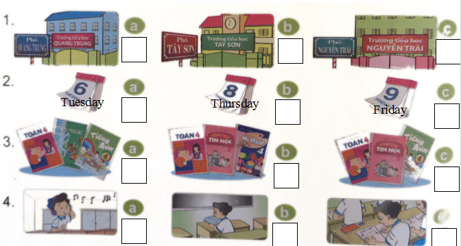 Đề thi tiếng Anh lớp 4 học kì 1 trường Tiểu học Lê Hồng Phong