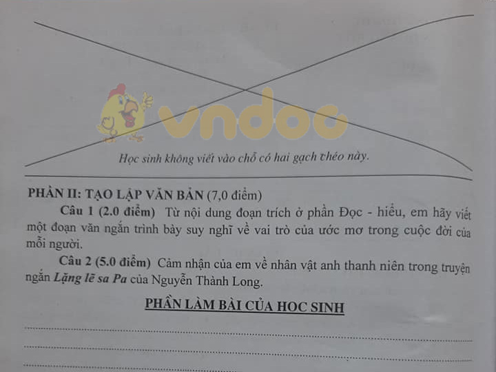 Đề thi học kì 1 lớp 9 môn Ngữ văn Phòng GD&ĐT huyện Hoằng Hóa năm học 2019 - 2020