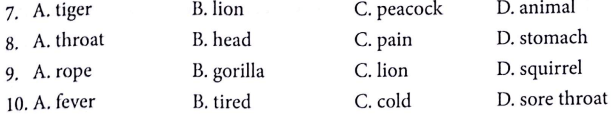 Bài tập từ vựng tiếng Anh lớp 5 Unit 11 What's the matter with you?
