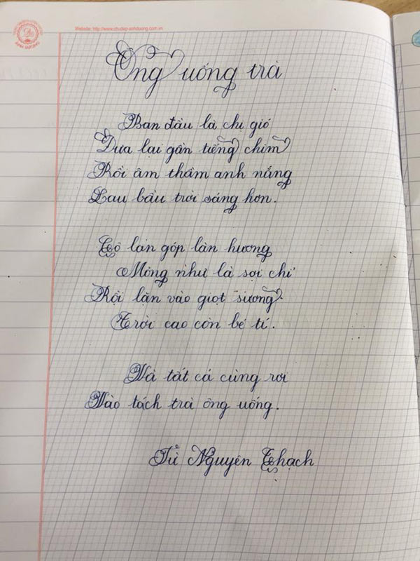 Đề thi viết chữ đẹp dành cho học sinh lớp 1