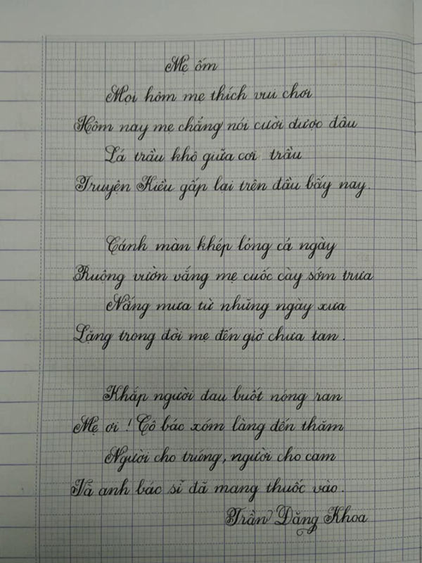 Đề thi viết chữ đẹp dành cho học sinh lớp 1