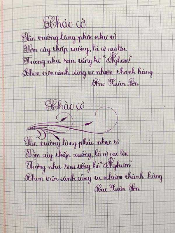 Đề thi viết chữ đẹp dành cho học sinh lớp 3