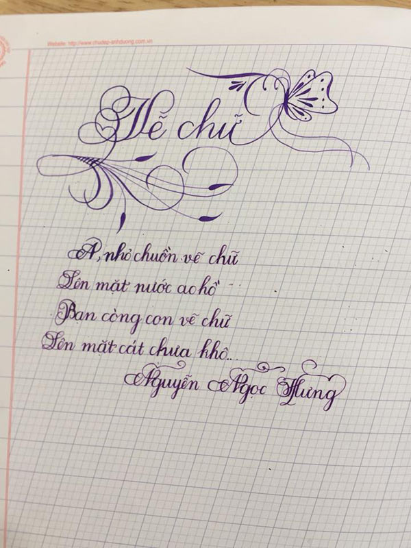 Đề thi viết chữ đẹp dành cho học sinh lớp 3