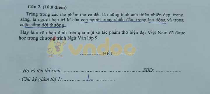 Đề thi học sinh giỏi lớp 9 môn Ngữ văn Phòng GD&ĐT TP Vũng Tàu năm học 2019 - 2020