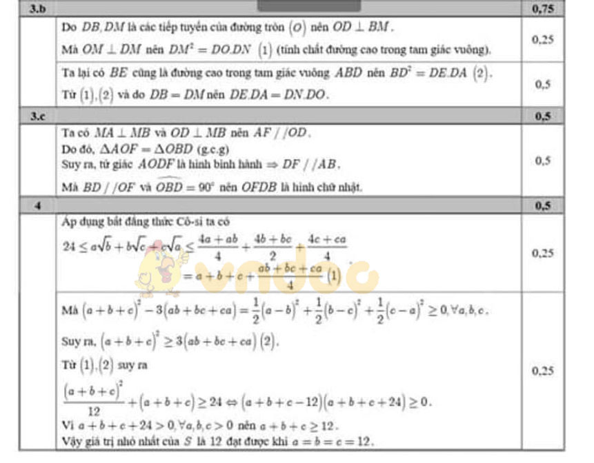 Đề thi KSCL lớp 9 môn Toán Sở GD&ĐT Bắc Ninh năm học 2019 - 2020