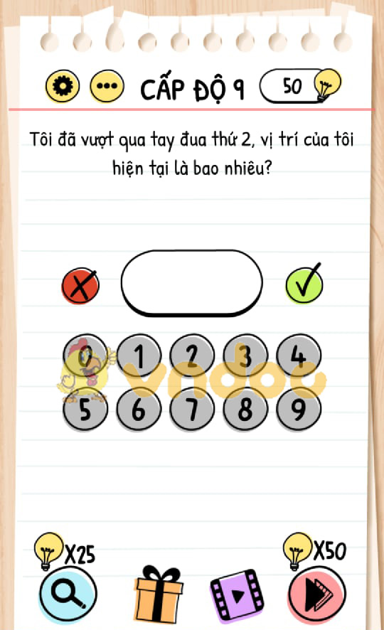 Đáp án Brain Test