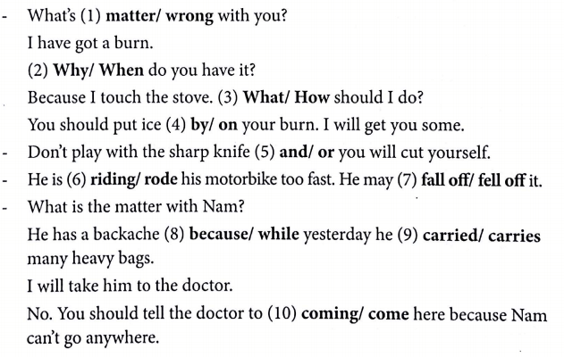 Bài tập ngữ pháp tiếng Anh lớp 5 Unit 12 Don't ride your bike too fast!