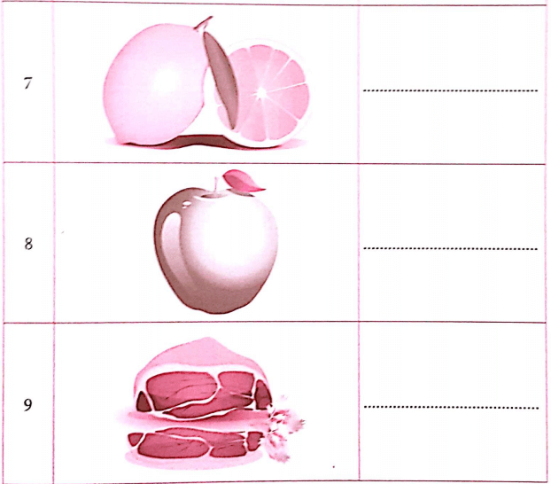 Bài tập từ vựng tiếng Anh lớp 4 Unit 13 Would you like some milk?