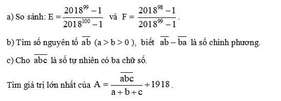 Đề thi HSG môn Toán lớp 6