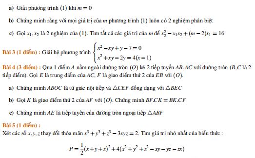 Bộ đề thi tuyển sinh vào lớp 10 môn Toán năm học 2019 - 2020