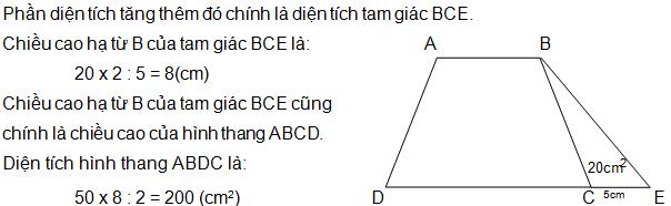 Bài tập tính diện tích hình thang