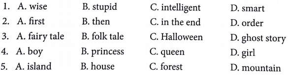 Bài tập từ vựng tiếng Anh lớp 5 Unit 14 What happened in the story?