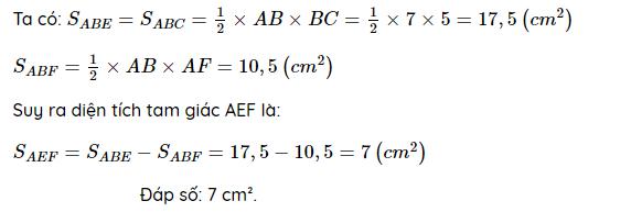 Bài tập tính diện tích hình tam giác lớp 5