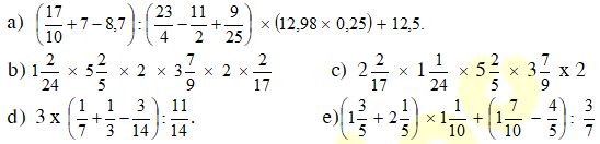 Tính giá trị biểu thức lớp 5
