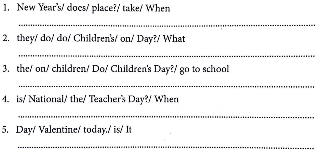 Bài tập ngữ pháp tiếng Anh lớp 4 Unit 15 When's Children's Day?