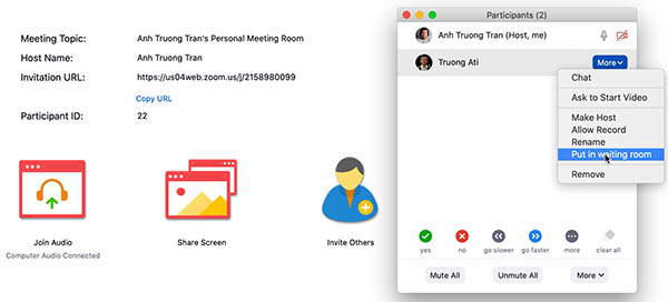 Tính năng ẩn trên zoom