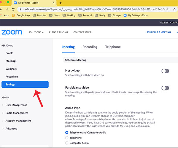 Bật tính năng ẩn trên Zoom