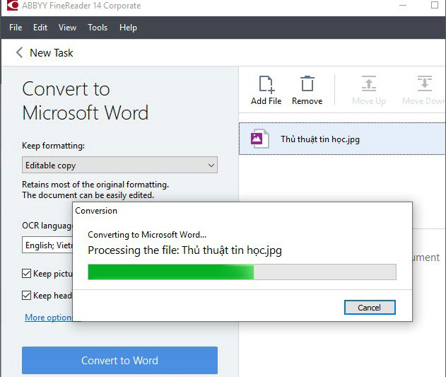 Chuyển đổi JPG sang DOC