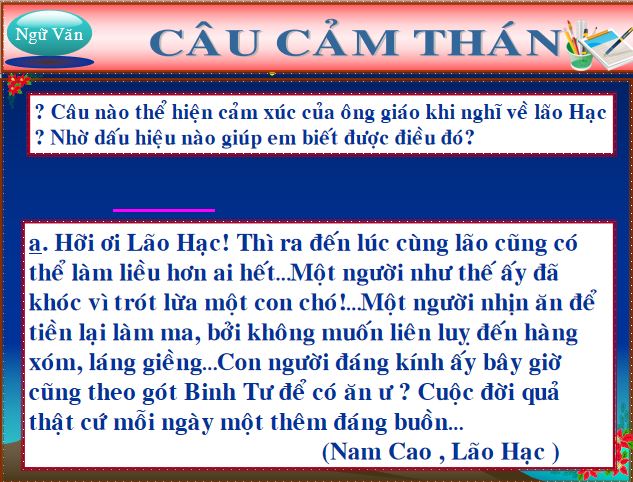 Bài giảng trực tuyến Câu cảm thán
