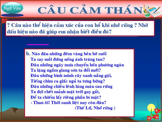 Bài giảng trực tuyến Câu cảm thán
