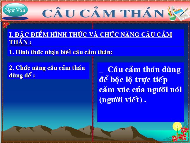 Bài giảng trực tuyến Câu cảm thán
