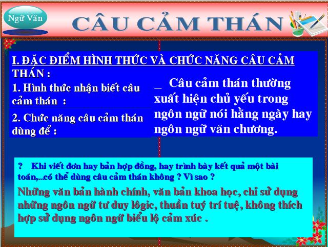 Bài giảng trực tuyến Câu cảm thán