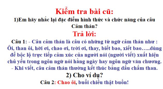 Bài giảng trực tuyến Câu trần thuật