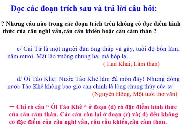 Bài giảng trực tuyến Câu trần thuật