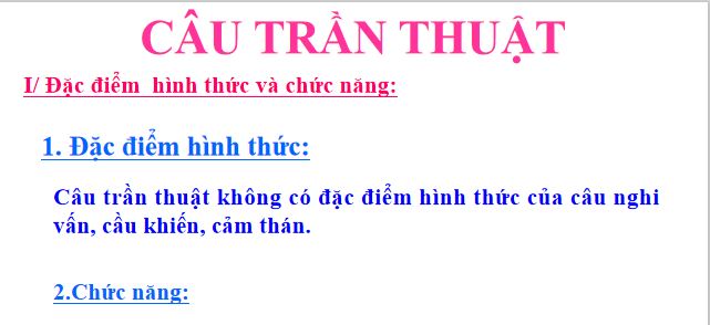 Bài giảng trực tuyến Câu trần thuật