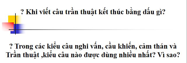 Bài giảng trực tuyến Câu trần thuật