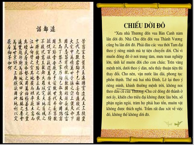 Bài giảng trực tuyến Chiếu dời đô