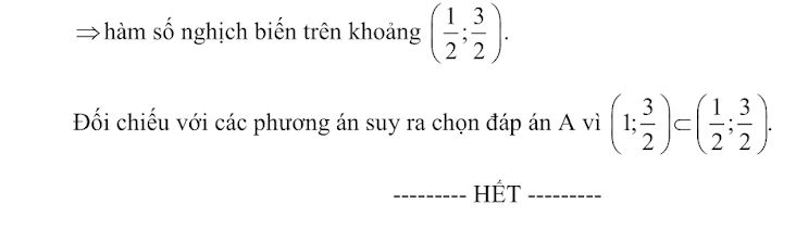 Đáp án đề minh họa Toán