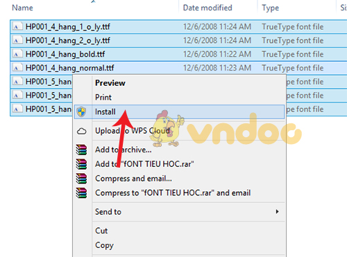 Cài font chữ tiểu học