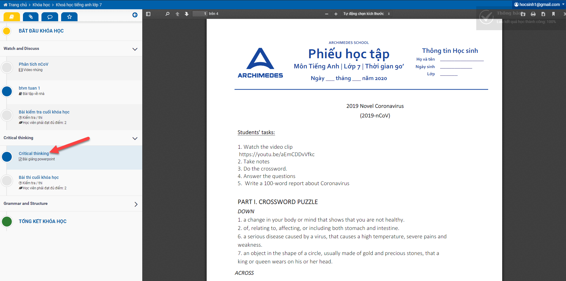 Học trực tuyến vnEdu