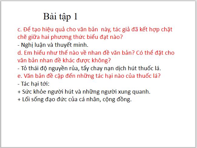 Bài giảng trực tuyến Ôn dịch thuốc lá
