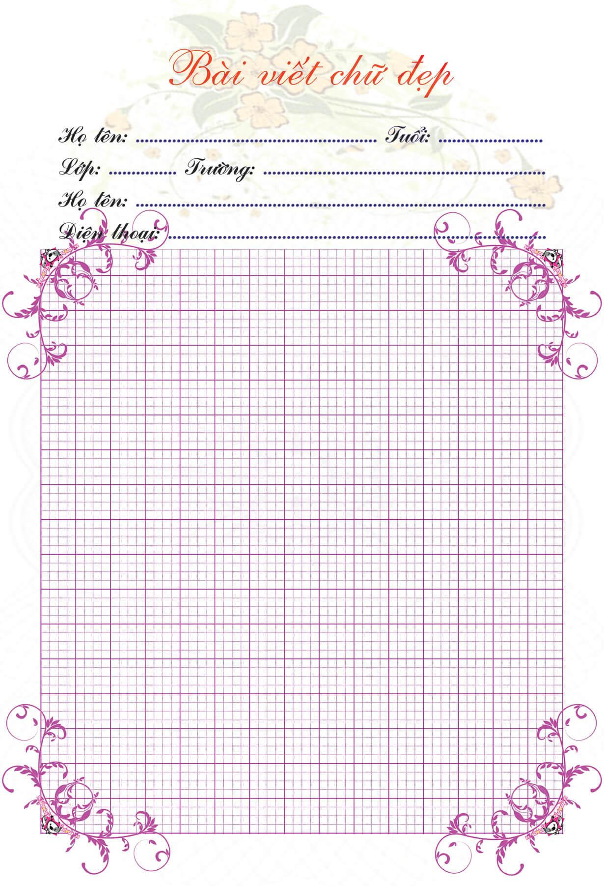 Giấy viết chữ đẹp