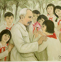 Hướng dẫn vẽ tranh Bác Hồ với thiếu nhi