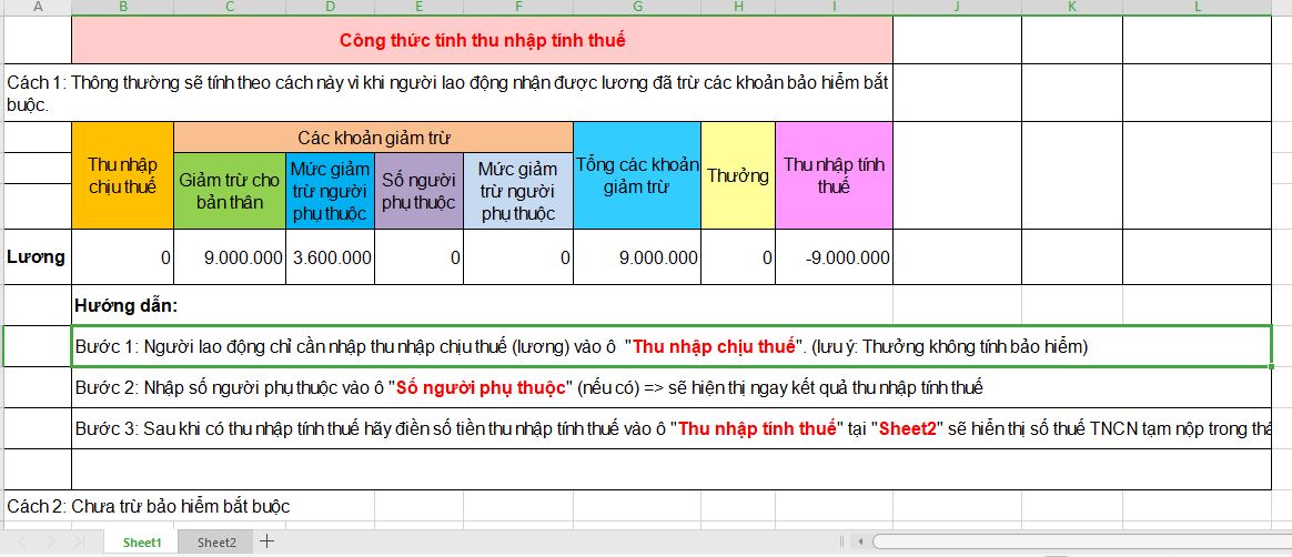 Công thức tính thuế thu nhập cá nhân