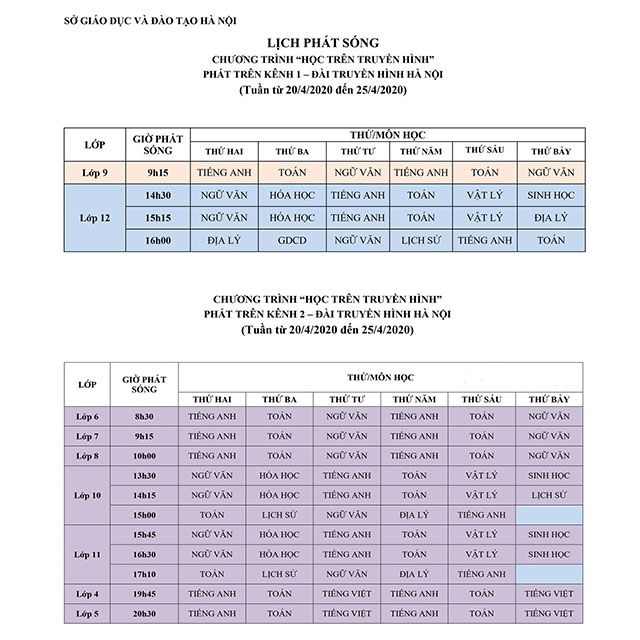 Học trực tuyến lớp 8 trên đài truyền hình