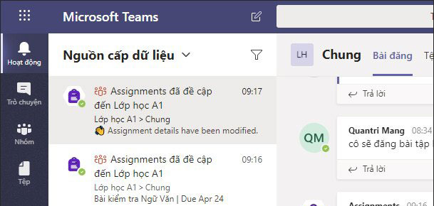 Cách làm bài tập trên Microsoft Teams