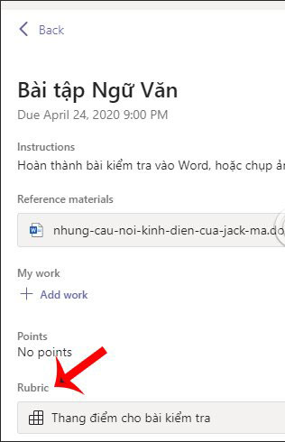 Hướng dẫn làm bài tập trên Microsoft Teams