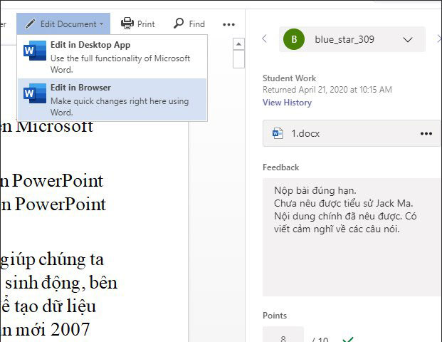 Nộp bài tập trên microsoft team