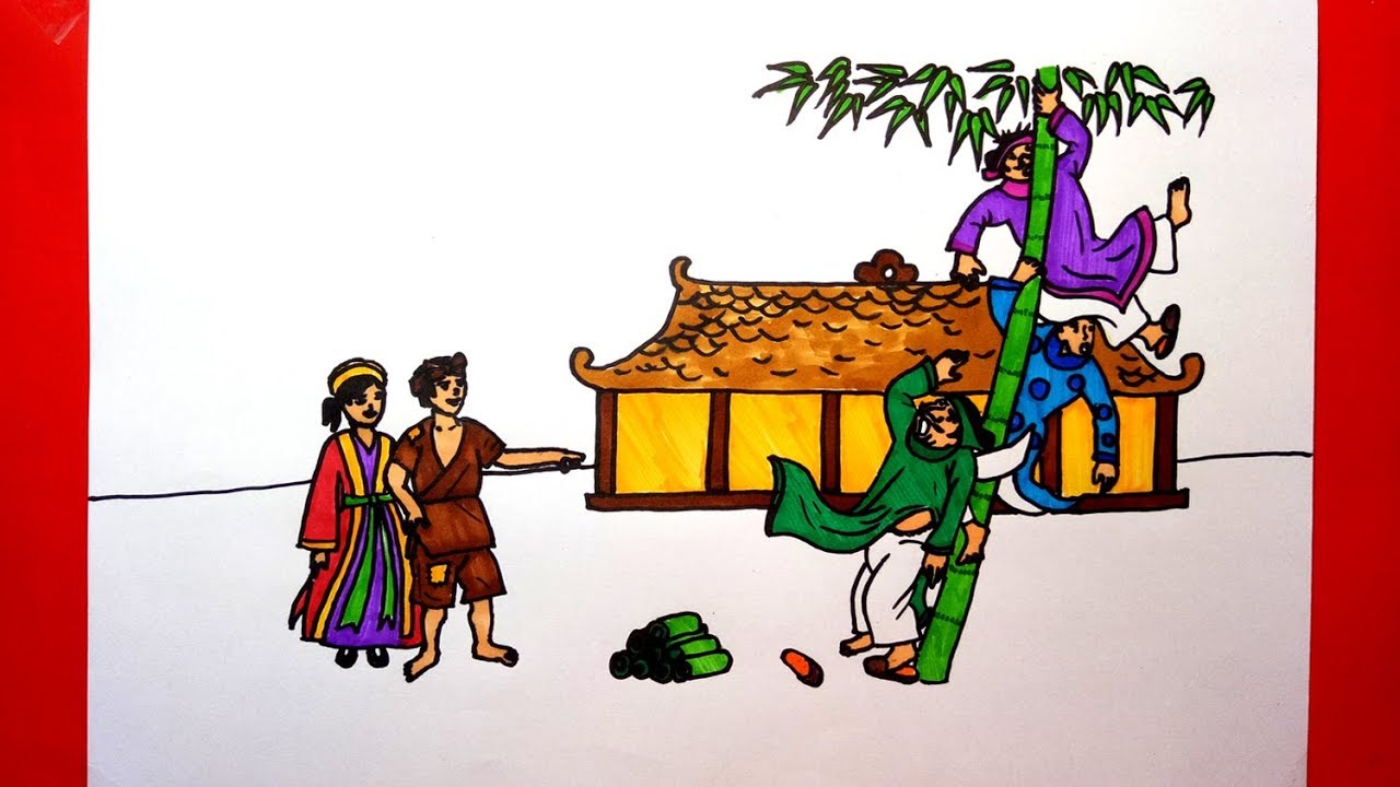 Soạn Mĩ thuật lớp 8 Bài 28: Vẽ tranh - Minh họa truyện cổ tích